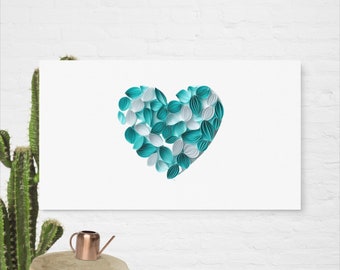 Turquoise heart shape, HeartShapedBeauty, TurquoiseHeart, MultiLayeredLove, HeartOfLayers, Set of business cards