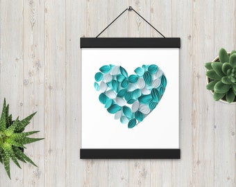 Turquoise Heart, TurquoiseTenderness, Heart Shaped Beauty, MultiLayeredLove, turquoise elegance, HeartShapedBeauty, Poster with hanger