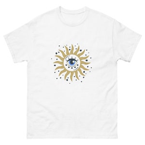 Evil Eye And Sun Mysterious  Evil Eye Crewneck Alt Clothing Trendy Clothes Men&#39;s classic tee