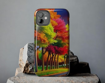 Crimson Curve Autumn Glowing Path Phone Case | Tough Phone Case