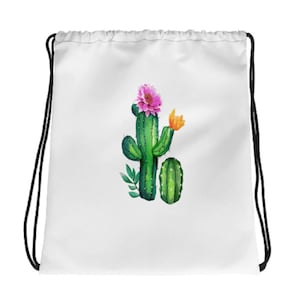 Hand Painted, Watercolor, Cactus Blossom PNG Transparent Clipart Hd bag