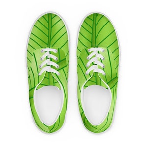 Green Banana Leaves Transparent Hd Images Women’s lace-up canvas shoes------