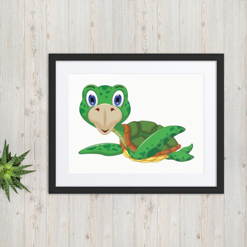 Cute Sea Turtle Cartoon, Marine Life, Ocean Animal, Sea Creature