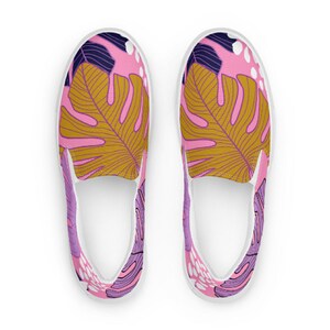 Colorful, Plant Leaf, pink, clipart, Hd, Men&#39;s slip-on canvas shoes
