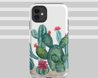 Colorful, Watercolor, Cactus Flower Plants, Illustration Png, Vector, Design Images,Tough iPhone case