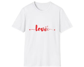 Lettering Of Love Decoration T-Shirt | Romantic Typography Design