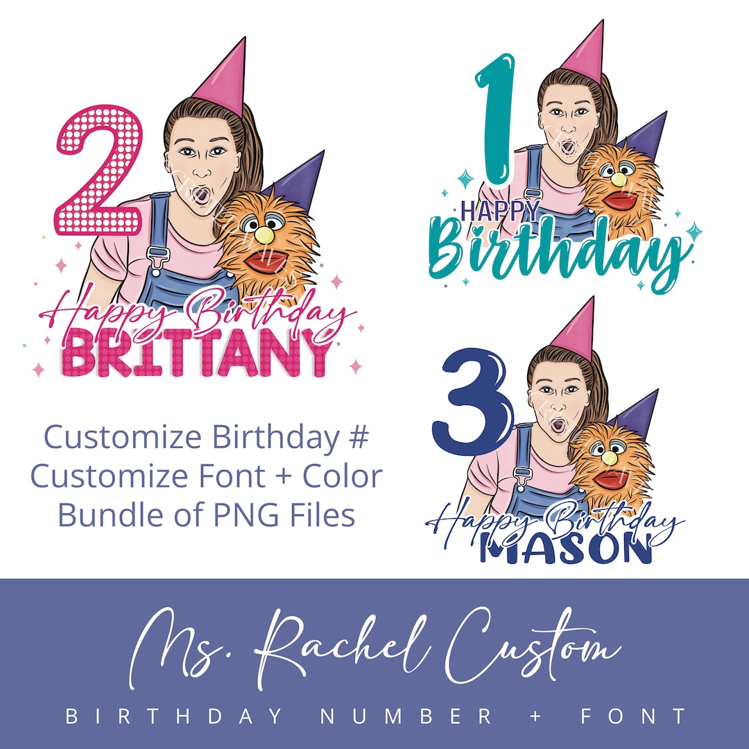 Ms. Rachel Custom Birthday PNG File - Etsy