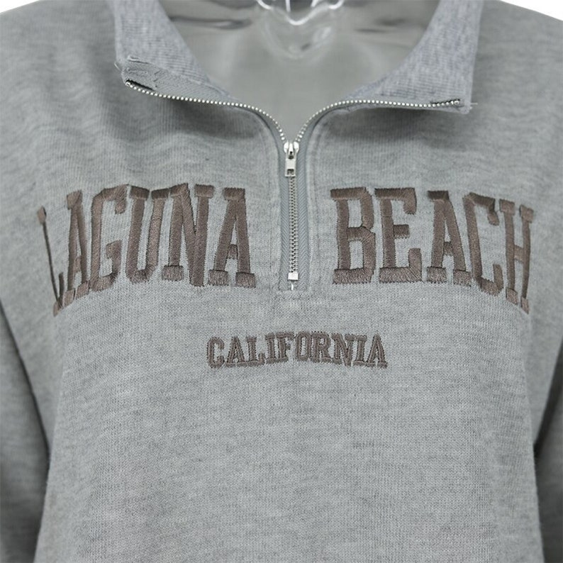 Laguna Beach CA Sweatshirt Gray Letter Embroidery Women Etsy