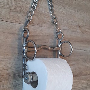 Porta rotolo di carta igienica con morso da cavallo - Morso Pelham con porta