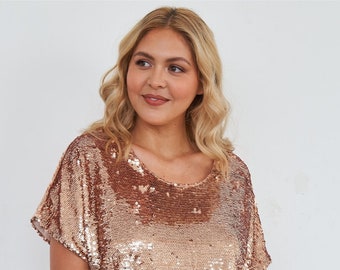 rose gold sequin top plus size