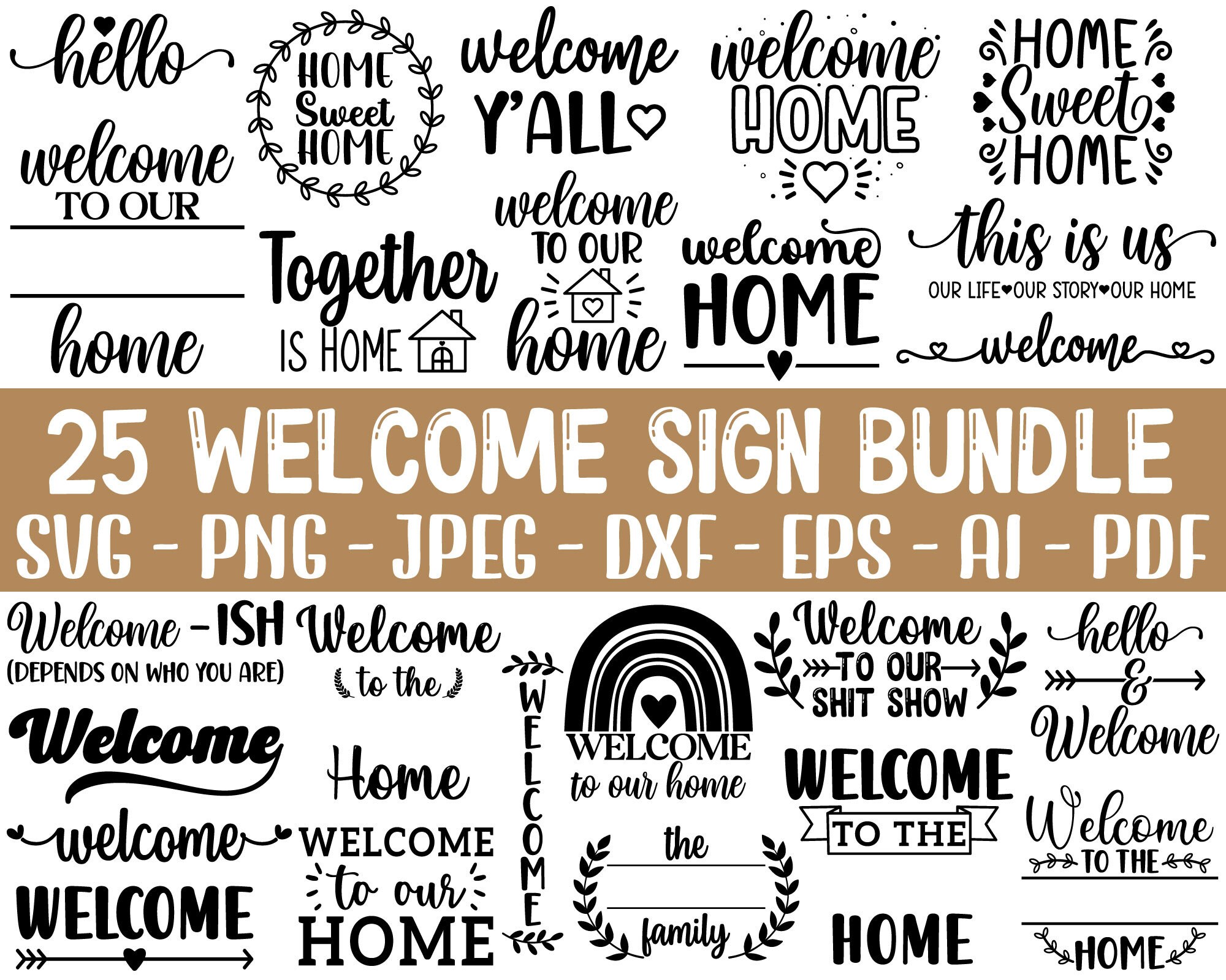 Home Sign Svg Home Svg Bundle Welcome Sign Svg Family Sign Svg Porch ...