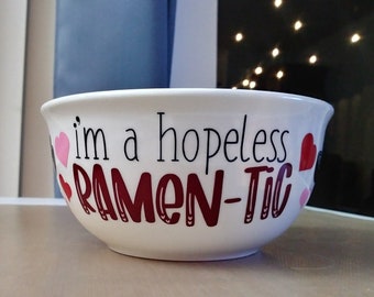 Personalized Cereal / Ramen Ceramic Bowls Custom with Names