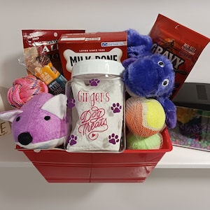 Dog Gift Basket, Pet basket, get well, welcome home, adoption basket, starter pack pet baskets, puppy basket, cat basket, pet treats