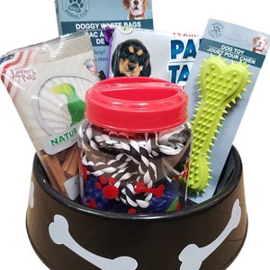 Dog Gift Basket, Pet basket, get well, welcome home, adoption basket, starter pack pet baskets, puppy basket, cat basket, pet treats