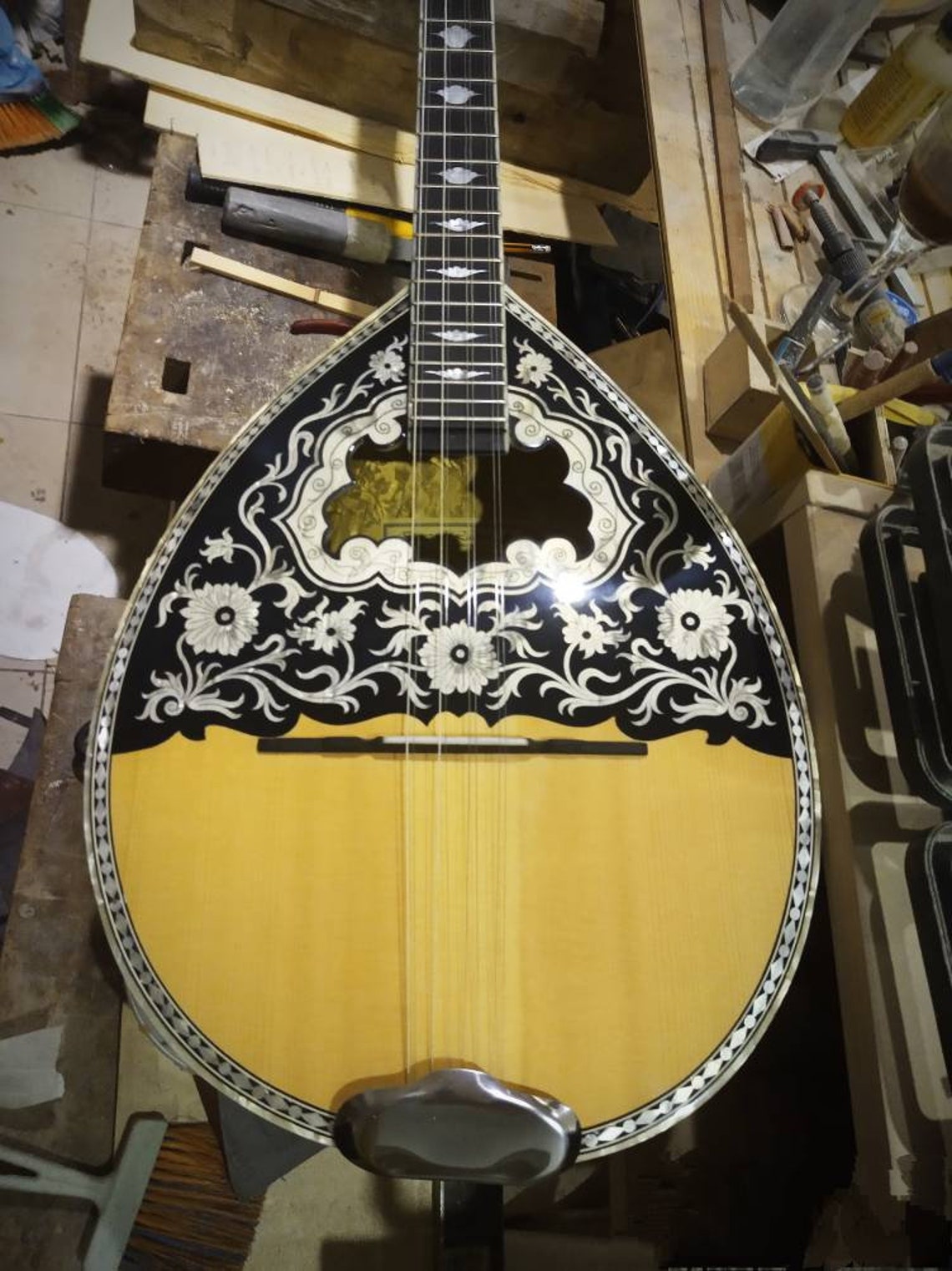 Bouzouki Greek Handmade 8 strings with 30 lines walnut body Etsy