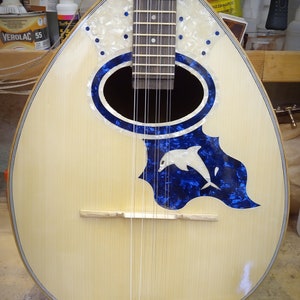 Advance Greek Bouzouki 8-strings handmade with blue dolphin design