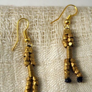 Handcrafted Twin Strands, Dhokra, Brass Earrings