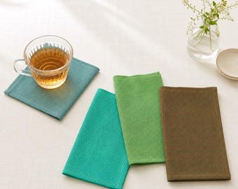 Handwoven Cotton Napkins Set of 4 ~ Reusable Cloth Cocktail & Tea Party Napkins ~ Fair Trade Table Linens ~ Artisan Hostess Gift