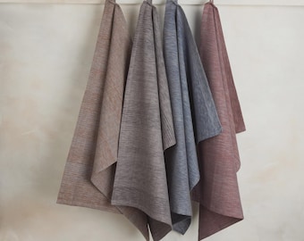 Organic Cotton Handwoven Ikat Kitchen Towels, Absorbent Dish Tea Towels Set, Fair Trade, Timeless