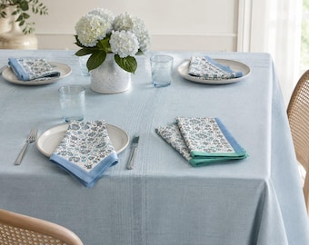 Handwoven Kora Cotton Tablecloth ~ Fair Trade Dining Tablecloth ~ Natural Cotton Table Decor ~ Raised Weave Wedding Tablecloth ~Eco Friendly