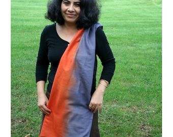 Handwoven Ahimsa Silk Scarf, Dip Dyed Lightweight Shawl, Fair Trade Artisan Gift