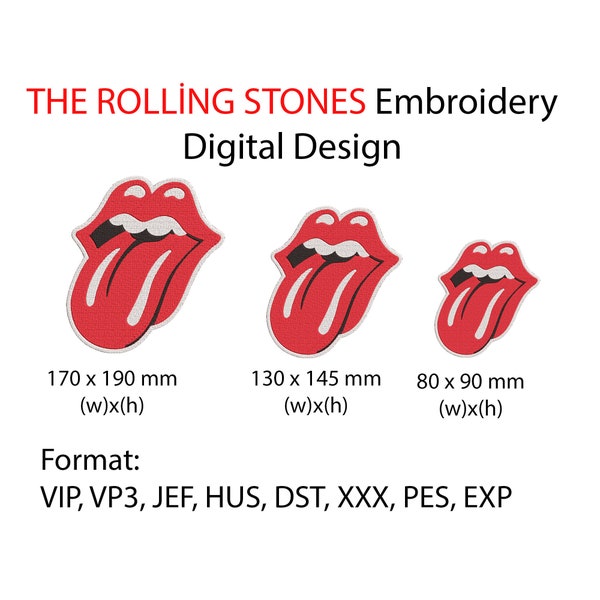 ROLLING STONES Stickerei Digital Design