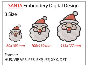 Santa Embroidery digital Design- Merry christmas design- Santa Design- New Year Embroidery Design-