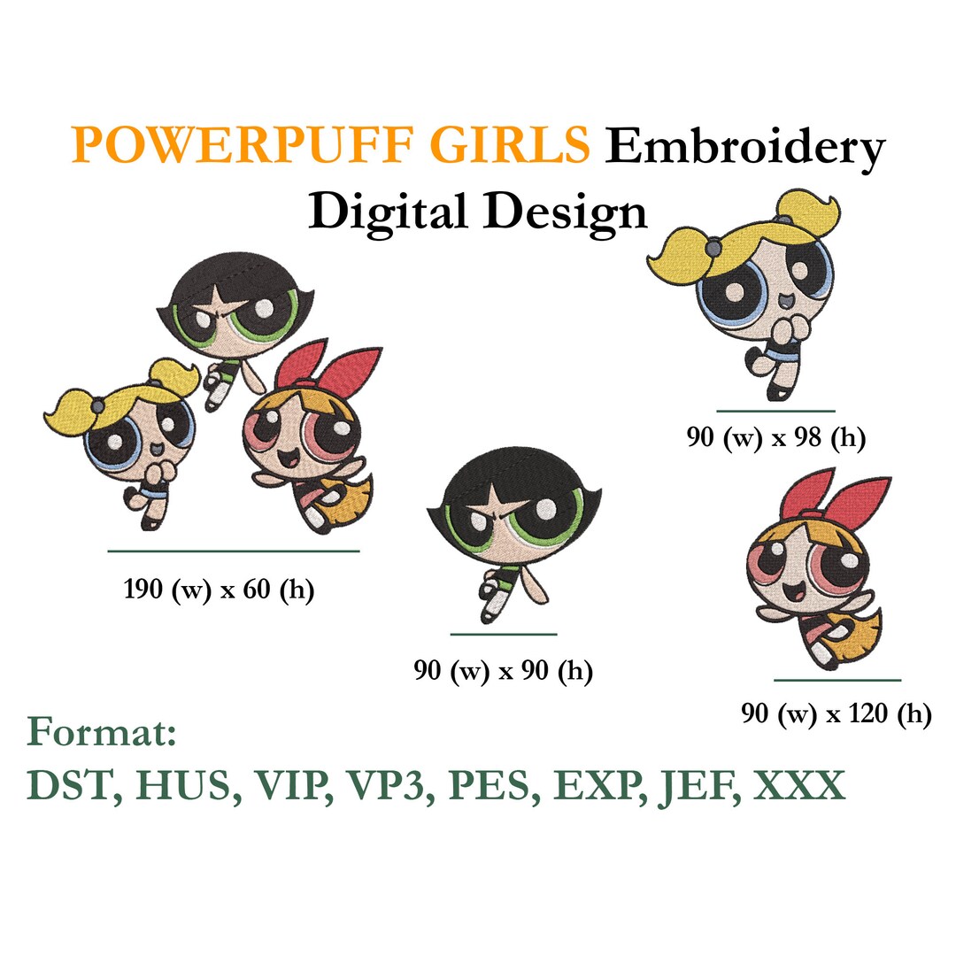 Powerpuff Girls Embroidery Digital Design -blossom Design-bubbles ...
