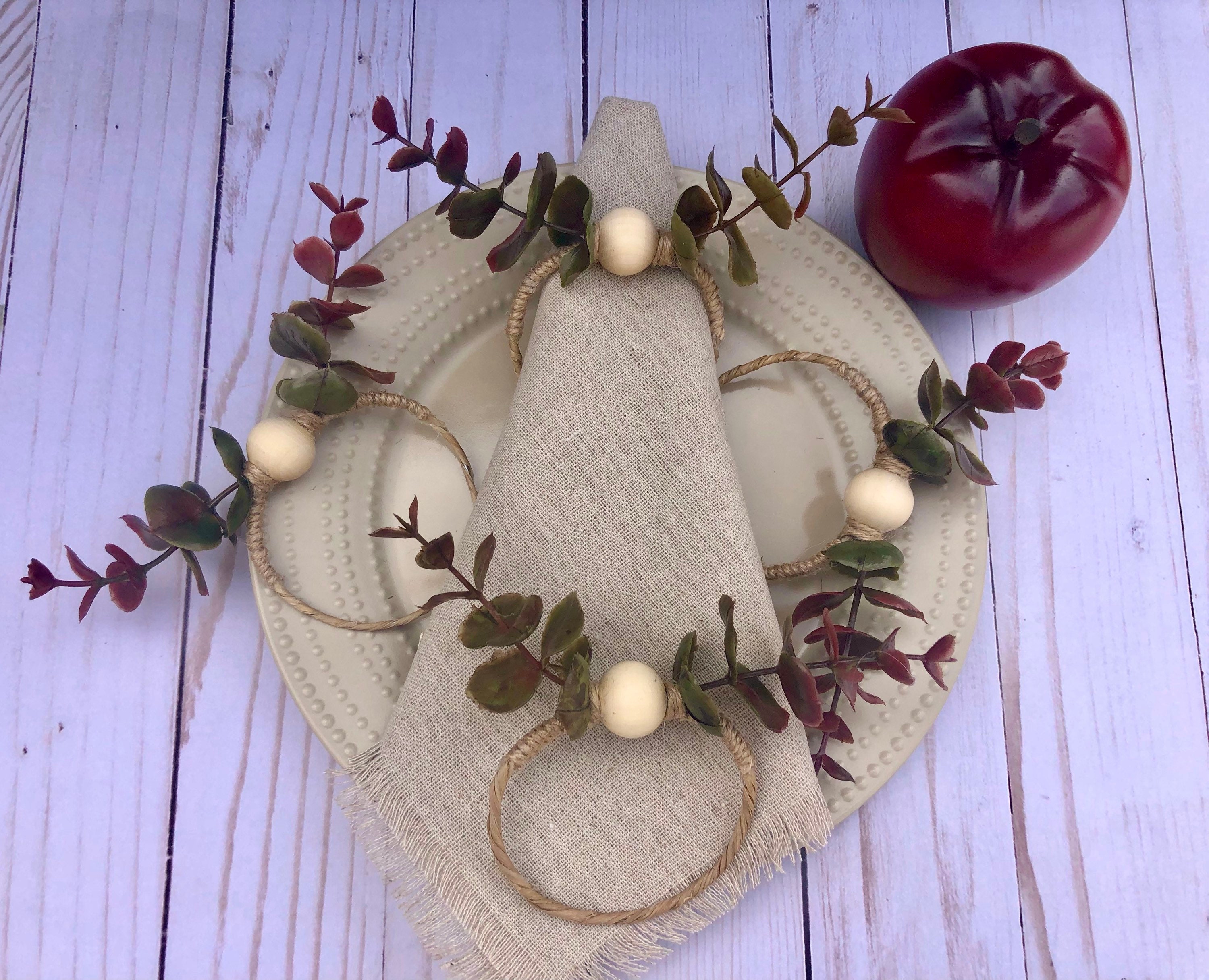 Autumn Eucalyptus Napkin Rings Etsy