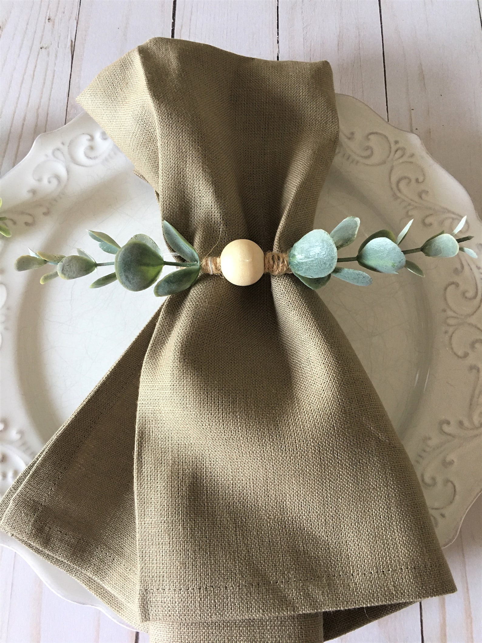 Eucalyptus Napkin Rings Etsy