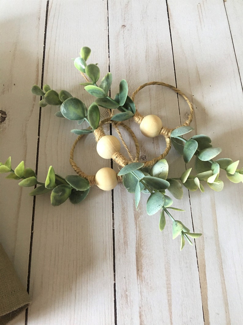 Eucalyptus Napkin Rings Etsy