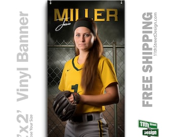 May include: A softball player wearing a yellow and green uniform with a black headband, holding a baseball glove. The background is a dark, stormy sky with a chain link fence. The text "MILLER" and "Jaric" are visible at the top of the image. The text "SAXONBURG FASTPITCH SOFTBALL 20XX" is visible at the bottom of the image.