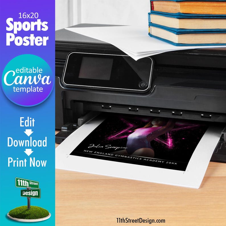 Gymnastics Poster Canva Template, Design Your Own Custom Senior