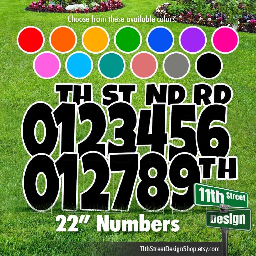 22 Numbers Luckiest Guy, Large Yard Sign Number Set Includes 09 Plus