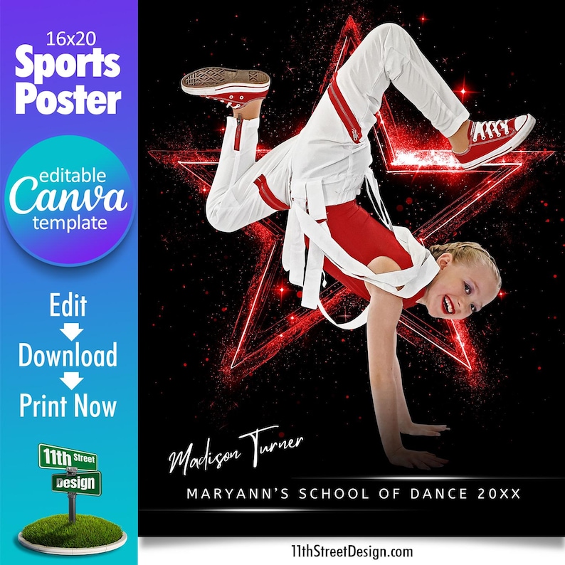 Dance Poster Canva Template, Design Your Own Custom Senior Dance Team