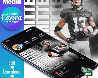 Football Committed Social Media Canva Template, Design Your Own Sports Team Instagram, Facebook & (X) Twitter Committed Posts, The GOAT