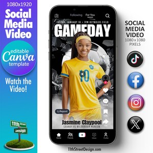 Soccer Game Day Social Media Canva Video Template, Design Your Sports ...