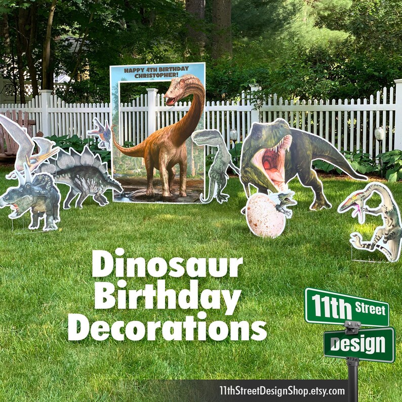 Dinosaur Birthday Party Lawn Decorations Dinosaur Yard Sign Etsy