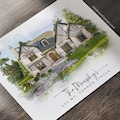 Custom Home Portrait, Personalized Housewarming Gift, Watercolor House Painting Realtor Gift, Digitally Mastered & Printed Home Painting