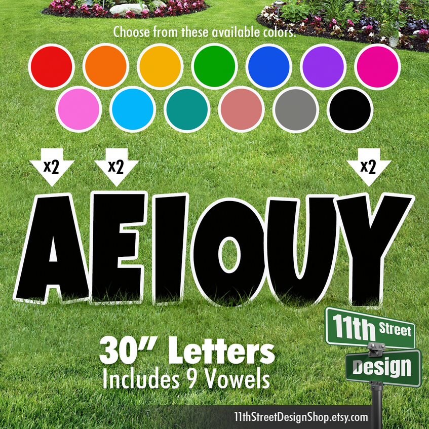 Paper & Party Supplies Lawn Decorations Big Lawn Letters Just Vowels 30