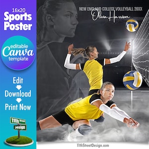 Modelo de pôster de vôlei Canva, crie seus próprios pôsteres esportivos de equipe de vôlei sênior personalizados no Canva, plano de fundo de vôlei, Dream Weaver