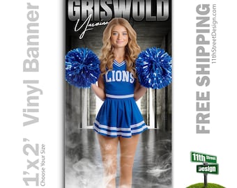 Custom-Printed Vinyl Cheer Banner, Weatherproof High School Senior Night Sports Poster, Personalized Team Photo Banners, Our House