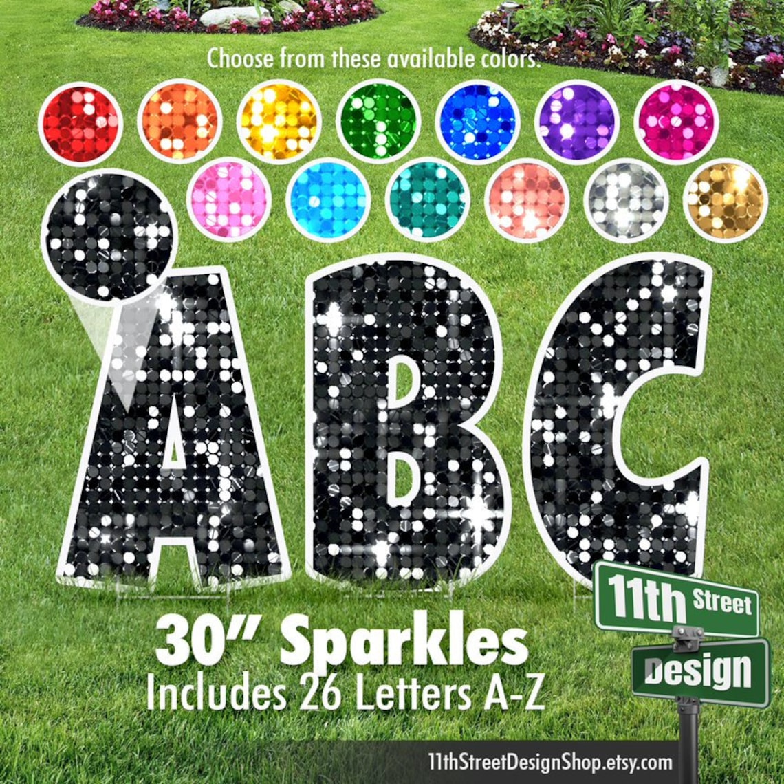 30 Solid Color Luckiest Guy Font A-Z Alphabet Yard Sign | Etsy