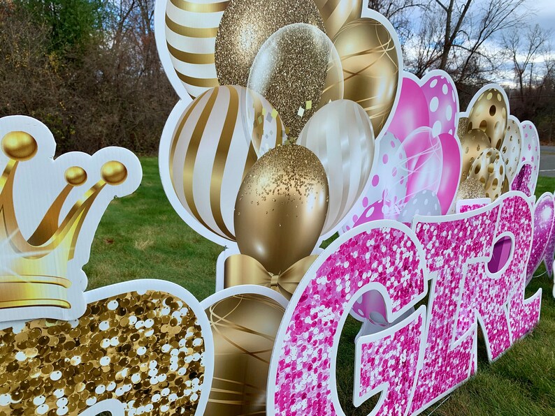 24 It's A Girl Yard Signs Outdoor Baby Announcement Etsy