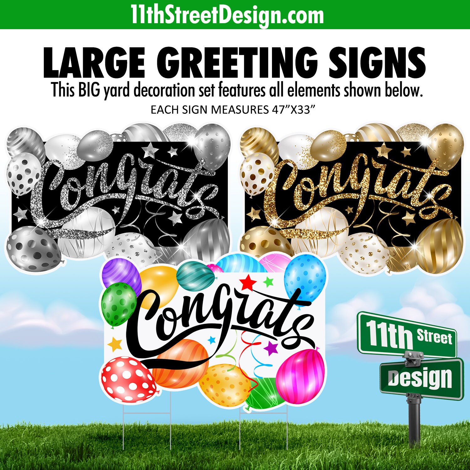 Congrats Lawn Sign Decorations Congratulations Yard Signs Etsy