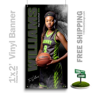 Custom-Printed Vinyl Basketball Banner, Weatherproof High School Senior Night Poster, Personalized Team Photo Banners, From the Shadows