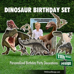 Dinosaur Birthday Party Lawn Decorations, Dinosaur Yard Sign Set, Dino Party Theme, Dinosaur Photo Frame, Yard Card Business Supplier 0001