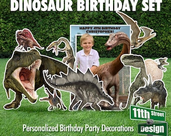 Dinosaur Birthday Party Lawn Decorations, Dinosaur Yard Sign Set, Dino Party Theme, Dinosaur Photo Frame, Yard Card Business Supplier 0001