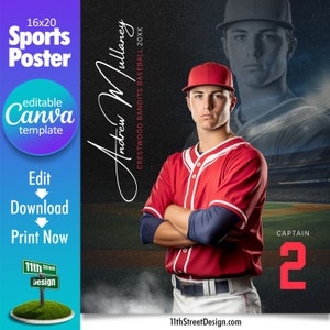 Baseball Poster Canva Vorlage , entwerfen Sie Ihr eigenes benutzerdefiniertes älteres Baseballteam Sportplakate in Canva, Baseball Hintergrund, Reflexion