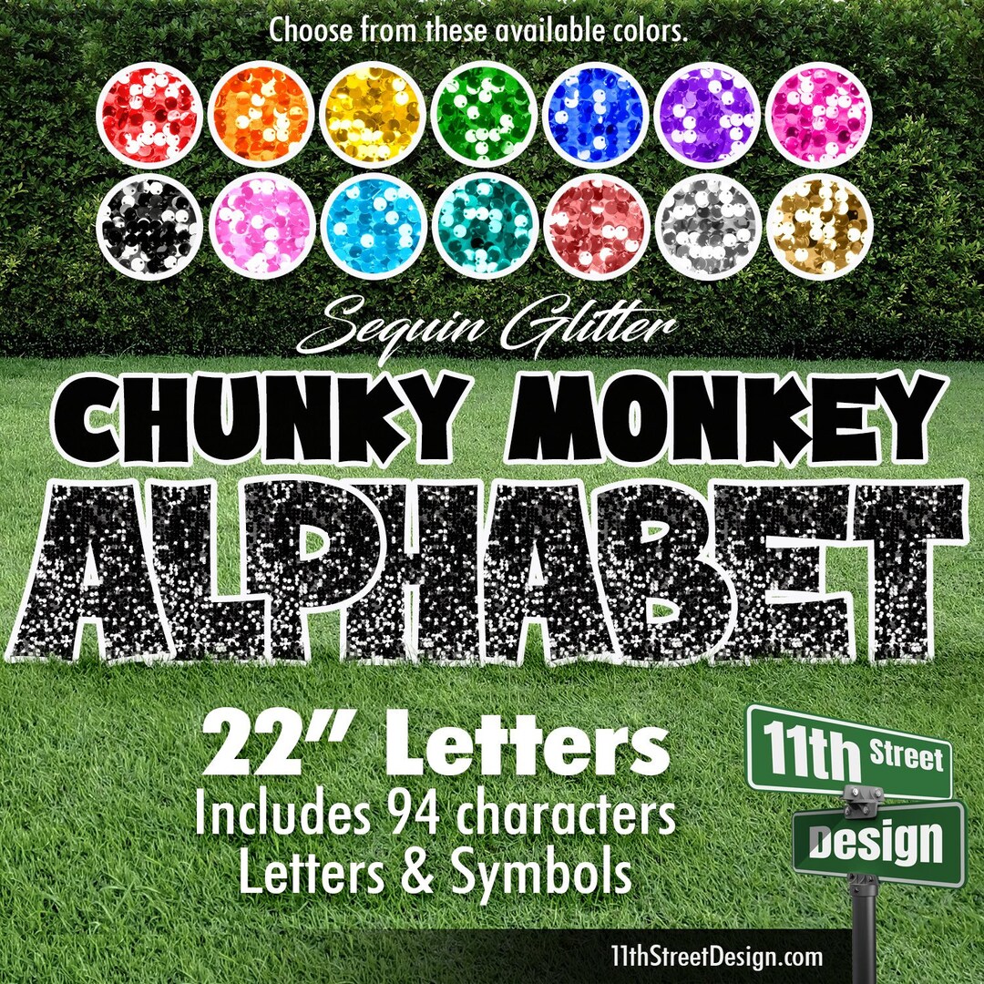 22 Chunky Monkey Font Full Alphabet Yard Sign Letters - Etsy